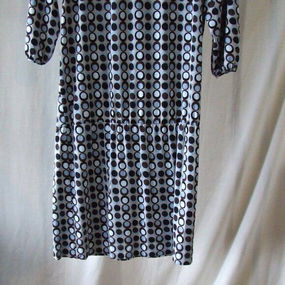 BCBGMaxAzria dress polka dot blue black brown medium pull over graphic dots - Picture 10 of 15